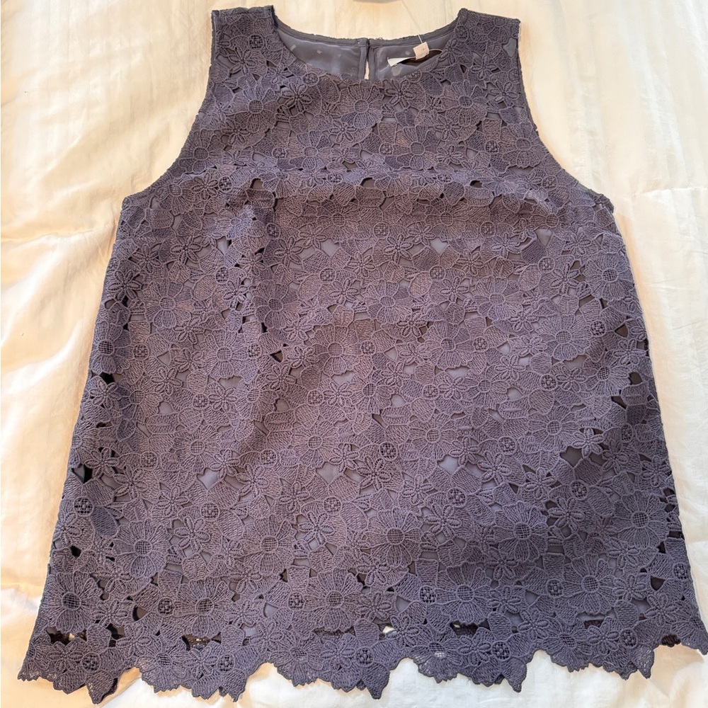 Loft embroidered eyelet lace tank